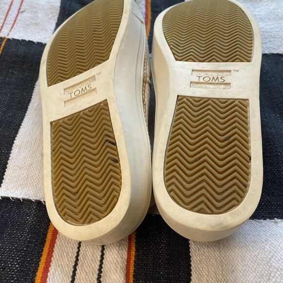 Toms Parker Slip On Boat Shoe Sneakers. Natural Color. Distressed. Size 7.5. - Picture 12 of 14